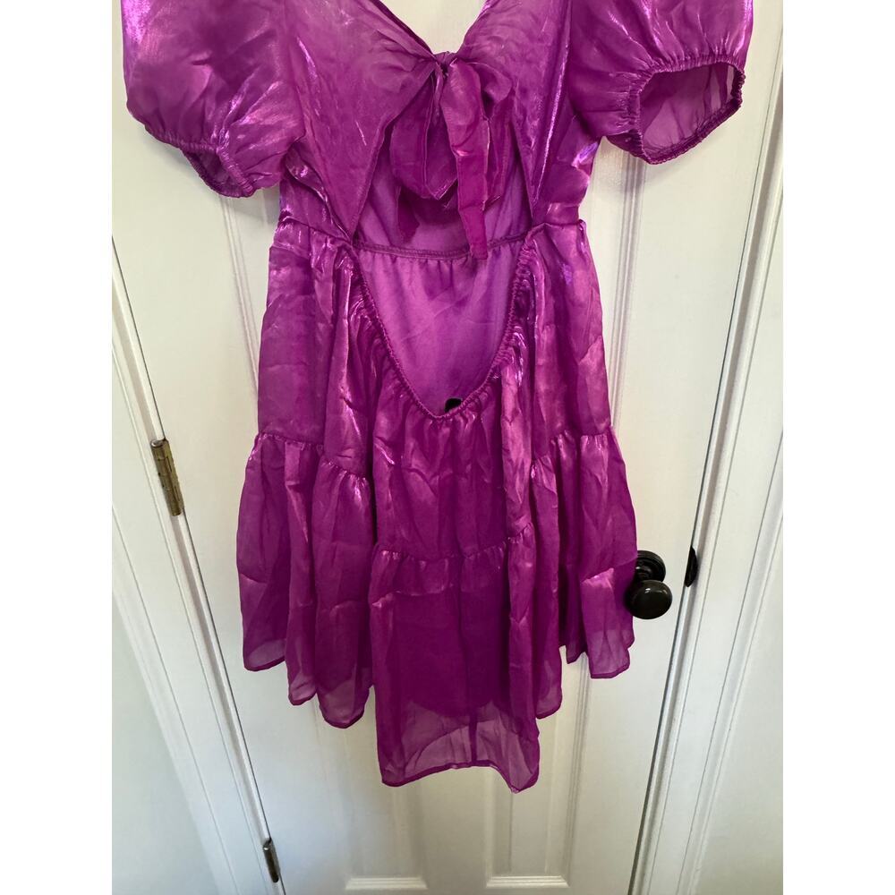 Crystal sky purple shiny cocktail dress size large - Picture 10 of 14